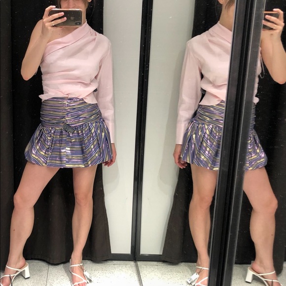 Bubble skirt ZARA Y2K Bubble Mini skirt gathered shine skirt - Picture 11 of 13